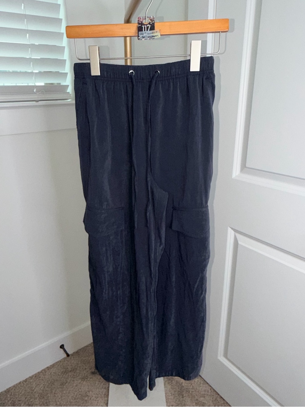 117. Lululemon Matte Satin Relaxed-Fit Mid-Rise Cargo Pant in Black